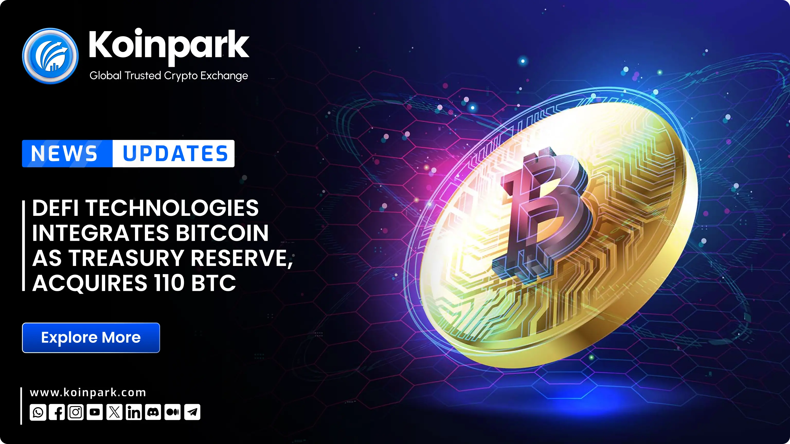 DeFi Technologies Integrates Bitcoin as Treasury Reserve