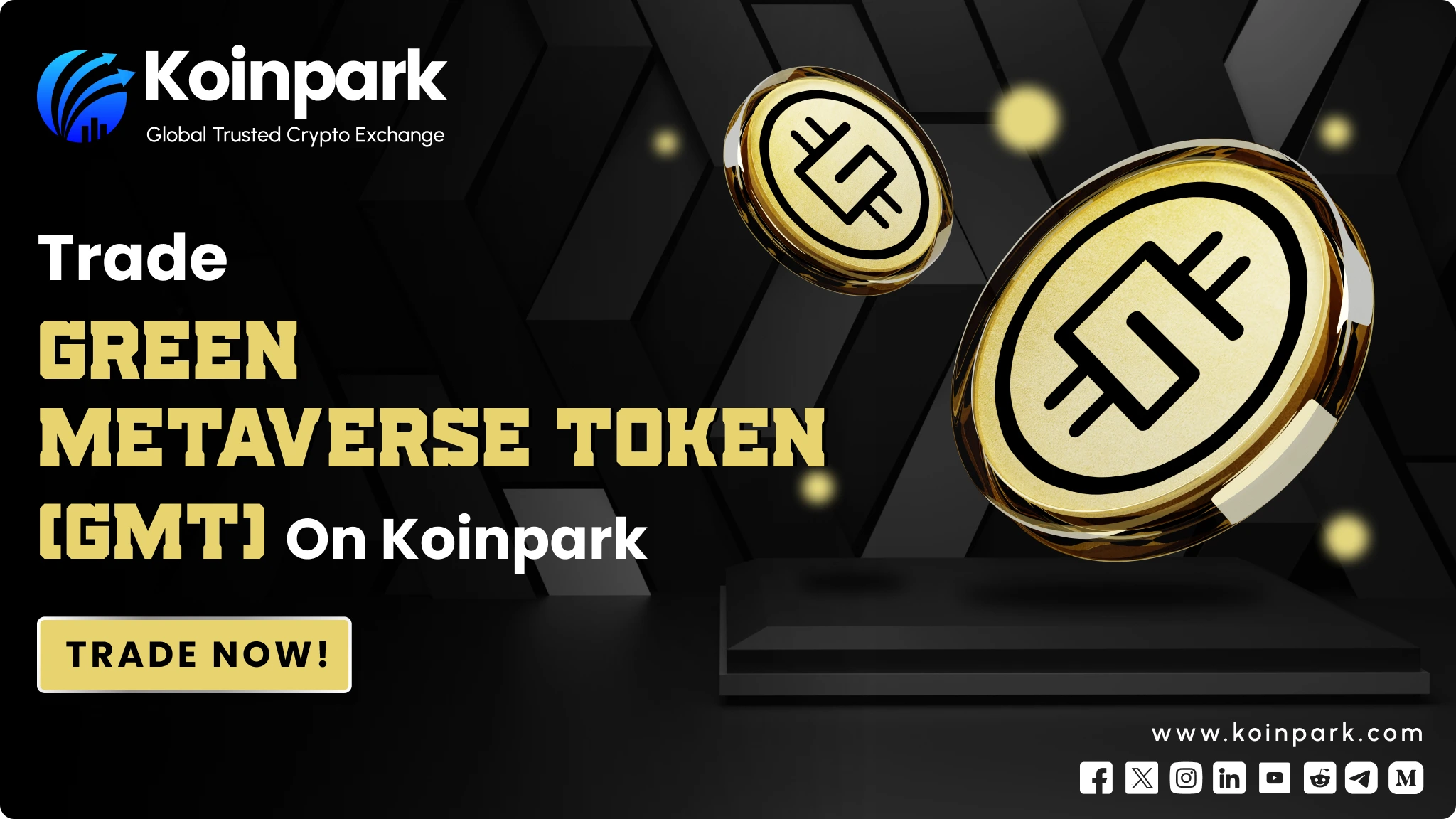 Green Metaverse Token (GMT) is officially listed on Koinpark!