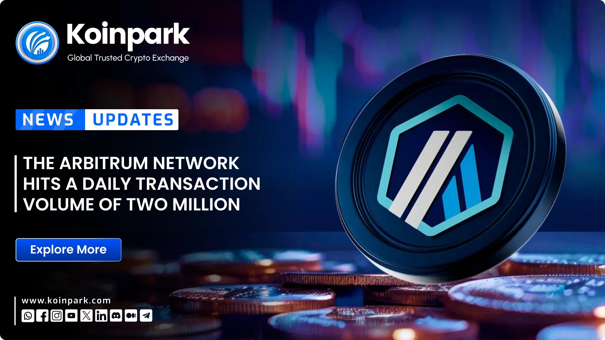 The Arbitrum Network hits a daily transaction volume of two million