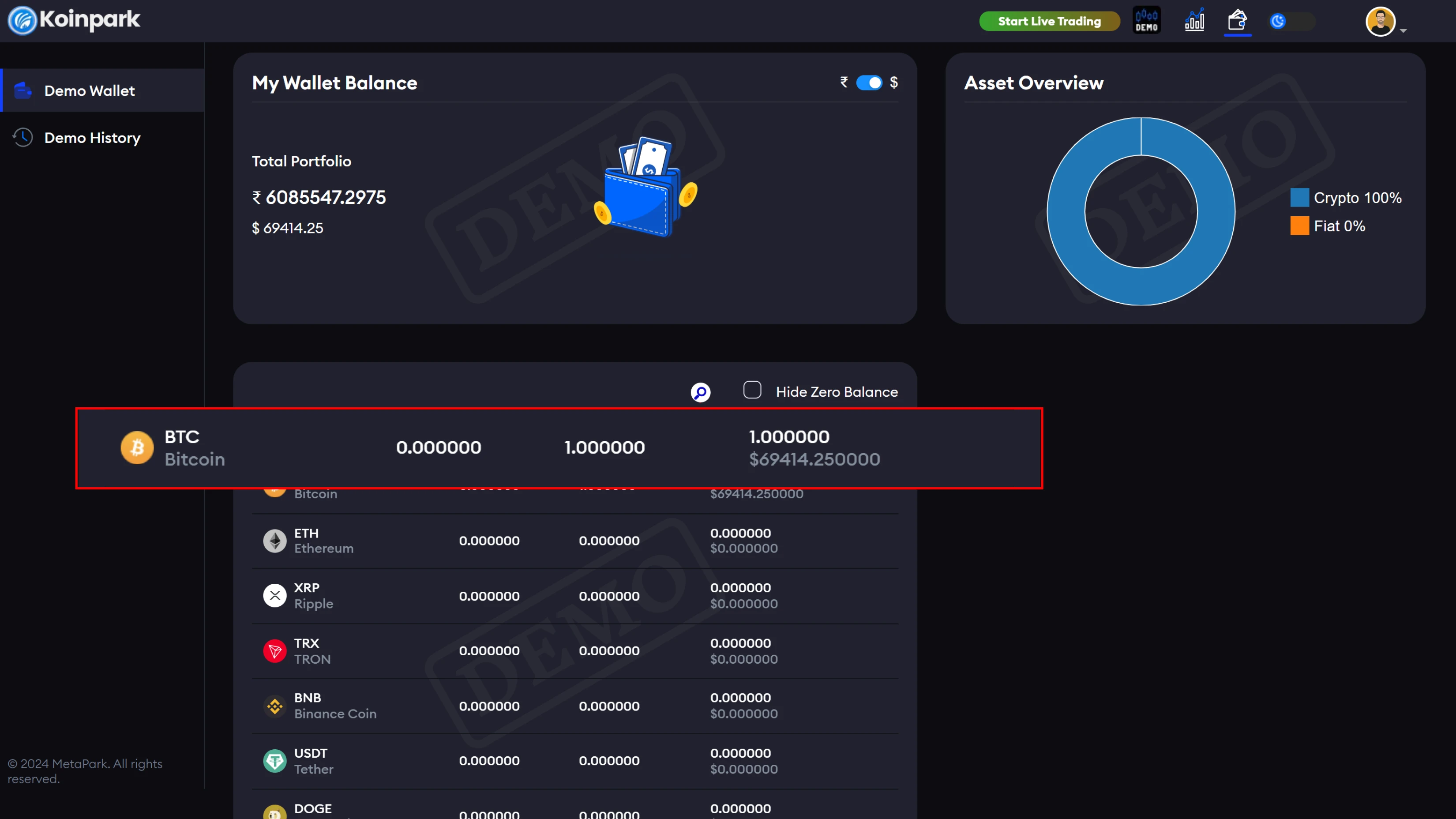 Koinpark Demo Trading | Practice Before Trade