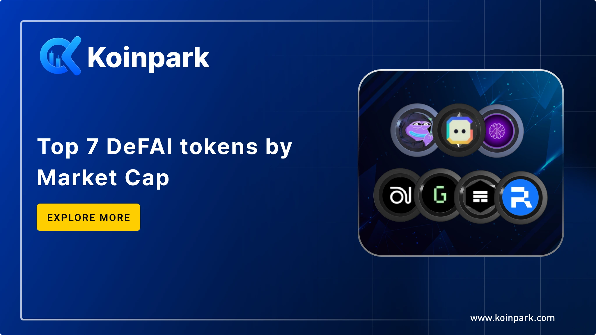 Top 7 DeFAI tokens by Market Cap