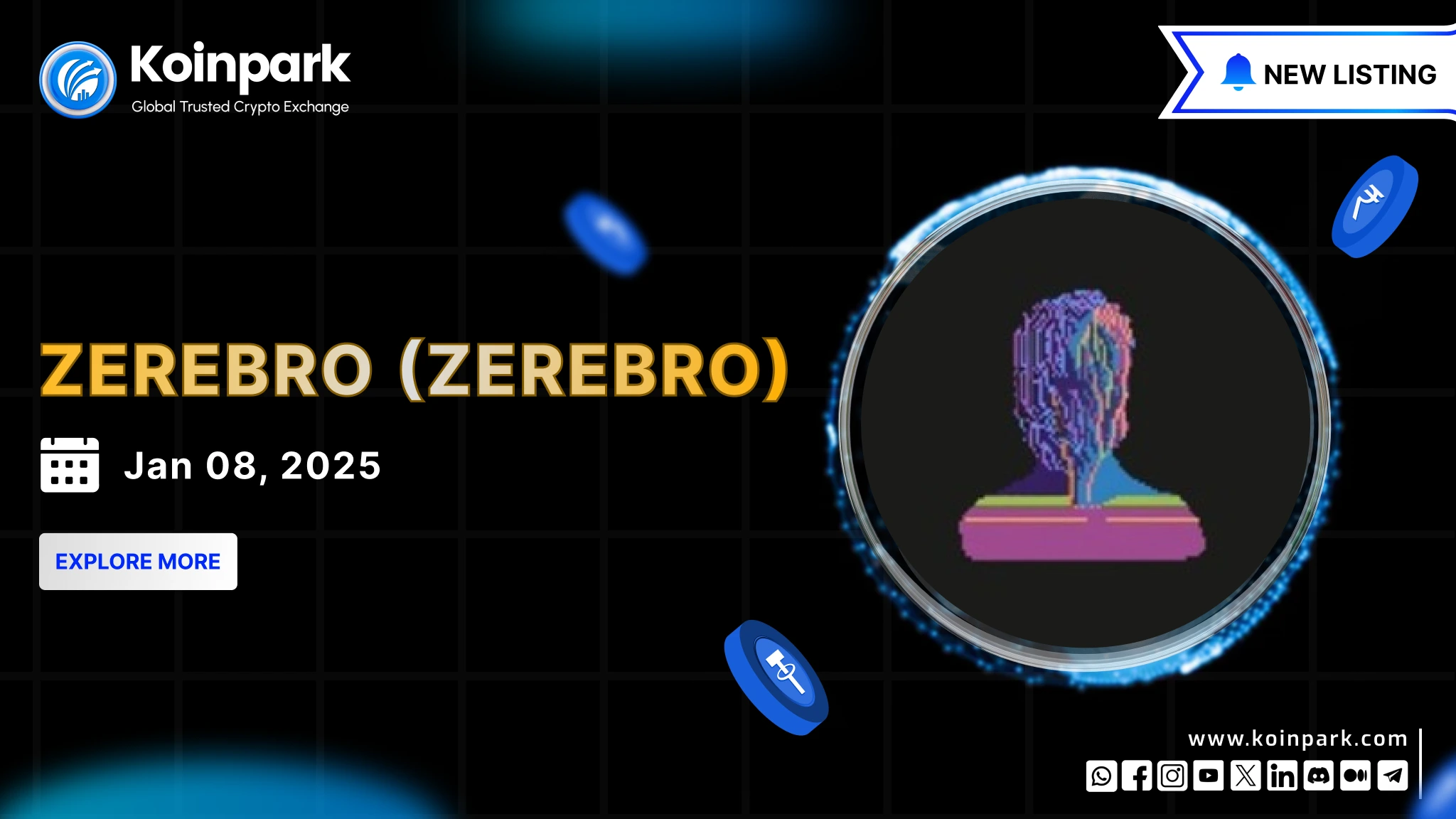 Zerebro (ZEREBRO) is Now Live on Koinpark