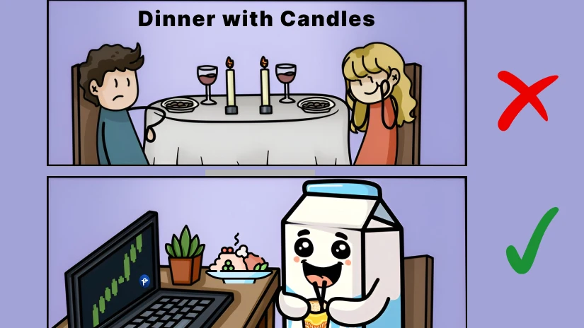 Dinner with candle