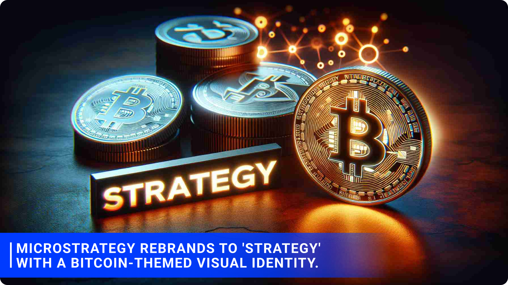 MicroStrategy rebrands to 'Strategy' with a Bitcoin-themed visual identity.