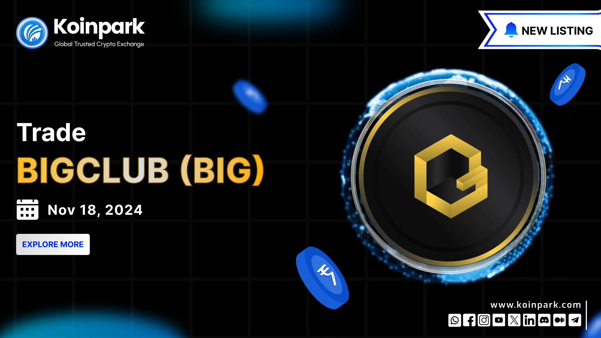 BIG Token is now Listed on Koinpark